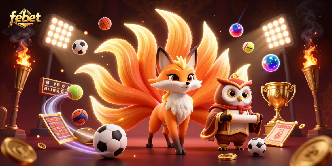 Bet on febet with vibrant characters and dynamic sports elements in this engaging illustration.