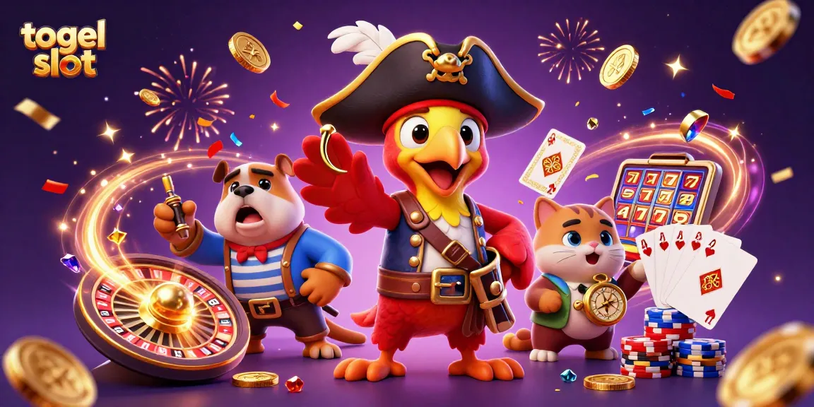 Experience thrilling togel slot action in this vibrant 3D casino illustration filled with adventure!
