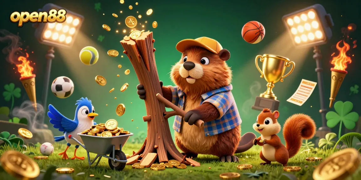 Open88 players enjoying thrilling sports betting with dynamic elements and golden rewards.