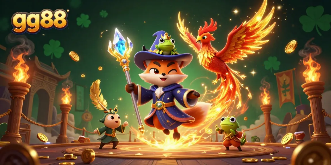 Experience winning action at gg88 with a fantastical 3D casino scene featuring magic and excitement.