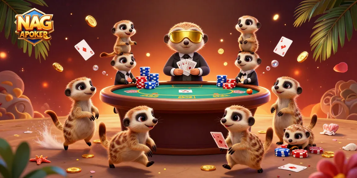 Experience thrilling poker action with NAGAPOKER’s animated meerkat casino scene.