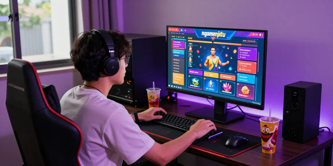 Engaged player enjoying ngamenjitu online betting in a cozy gaming setup.
