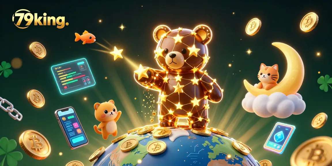 Engage with 79king. in an ultra-detailed digital casino scene featuring constellation bear and crypto elements.